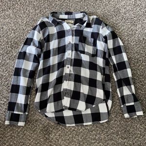 Hollister black and white flannel